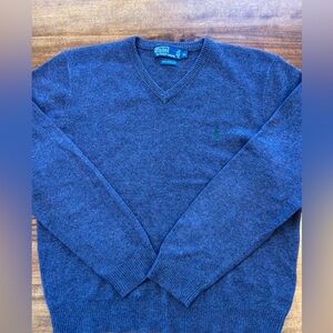 Polo Ralph Lauren Merino Wool Sweater Men's XL Purple V Neck